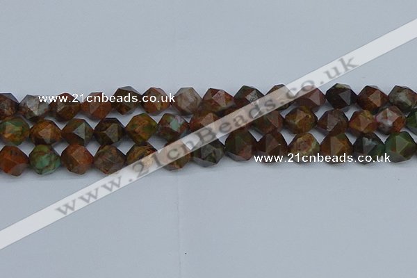 CNG7392 15.5 inches 10mm faceted nuggets green opal beads