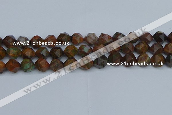 CNG7393 15.5 inches 12mm faceted nuggets green opal beads