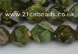 CNG7397 15.5 inches 10mm faceted nuggets rhyolite gemstone beads