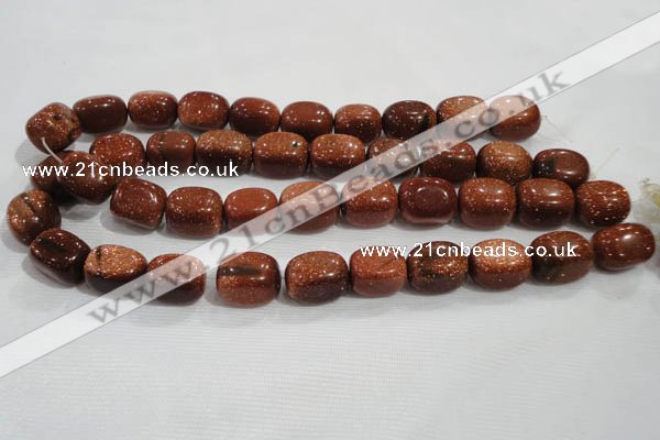 CNG740 15.5 inches 15*20mm nuggets goldstone beads wholesale