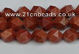 CNG7400 15.5 inches 6mm faceted nuggets goldstone beads