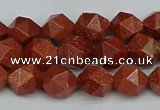 CNG7401 15.5 inches 8mm faceted nuggets goldstone beads