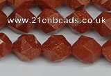 CNG7402 15.5 inches 10mm faceted nuggets goldstone beads