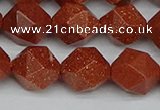 CNG7403 15.5 inches 12mm faceted nuggets goldstone beads