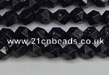 CNG7405 15.5 inches 6mm faceted nuggets blue goldstone beads