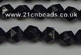 CNG7406 15.5 inches 8mm faceted nuggets blue goldstone beads