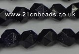 CNG7407 15.5 inches 10mm faceted nuggets blue goldstone beads