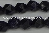 CNG7408 15.5 inches 12mm faceted nuggets blue goldstone beads