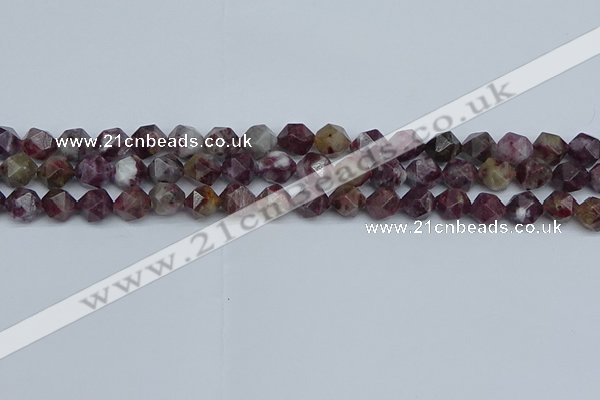 CNG7410 15.5 inches 6mm faceted nuggets tourmaline beads