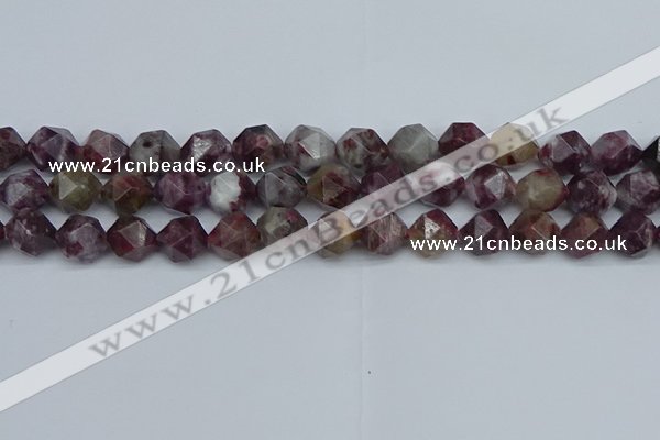 CNG7412 15.5 inches 10mm faceted nuggets tourmaline beads