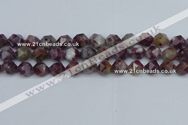 CNG7413 15.5 inches 12mm faceted nuggets tourmaline beads