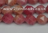 CNG7421 15.5 inches 8mm faceted nuggets rhodochrosite beads