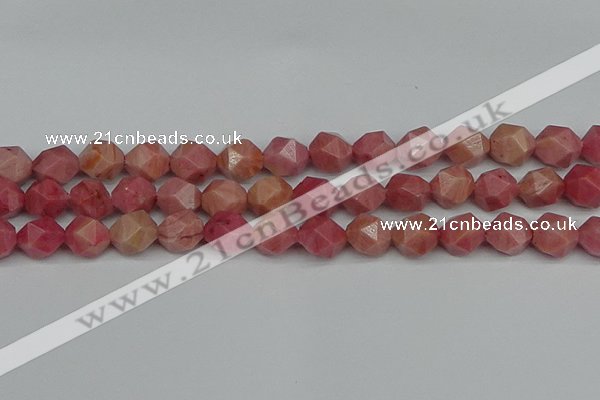 CNG7422 15.5 inches 10mm faceted nuggets rhodochrosite beads