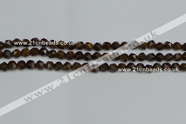 CNG7440 15.5 inches 6mm faceted nuggets bronzite gemstone beads