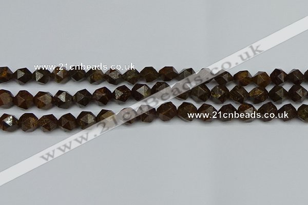 CNG7441 15.5 inches 8mm faceted nuggets bronzite gemstone beads
