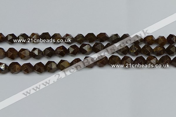 CNG7442 15.5 inches 10mm faceted nuggets bronzite gemstone beads