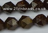 CNG7443 15.5 inches 12mm faceted nuggets bronzite gemstone beads