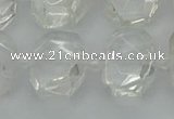 CNG7450 12*16mm - 15*20mm faceted freeform white crystal beads