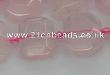 CNG7451 12*16mm - 15*20mm faceted freeform rose quartz beads