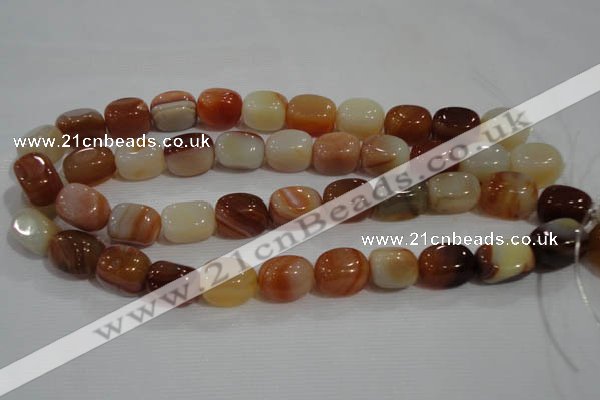 CNG746 15.5 inches 13*18mm nuggets line agate beads wholesale