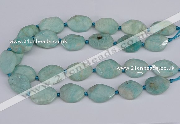 CNG7463 15.5 inches 20*25mm - 25*35mm faceted freeform amazonite beads