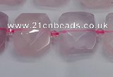 CNG7471 15.5 inches 18*25mm - 20*28mm faceted freeform rose quartz beads