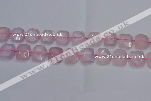 CNG7471 15.5 inches 18*25mm - 20*28mm faceted freeform rose quartz beads