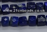 CNG7489 15.5 inches 8*8mm faceted nuggets lapis lazuli beads