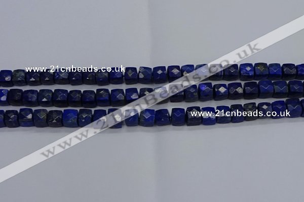 CNG7489 15.5 inches 8*8mm faceted nuggets lapis lazuli beads