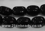 CNG749 15.5 inches 13*18mm nuggets black agate beads wholesale