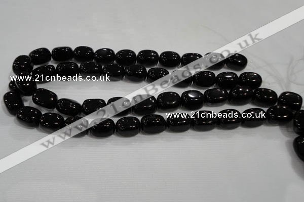 CNG749 15.5 inches 13*18mm nuggets black agate beads wholesale