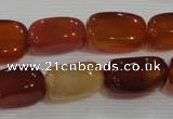 CNG751 15.5 inches 12*20mm nuggets red agate beads wholesale