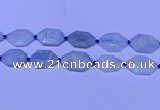 CNG7511 15.5 inches 25*35mm - 30*40mm faceted freeform aquamarine beads