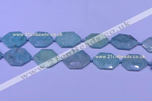 CNG7512 15.5 inches 25*35mm - 30*40mm faceted freeform amazonite beads