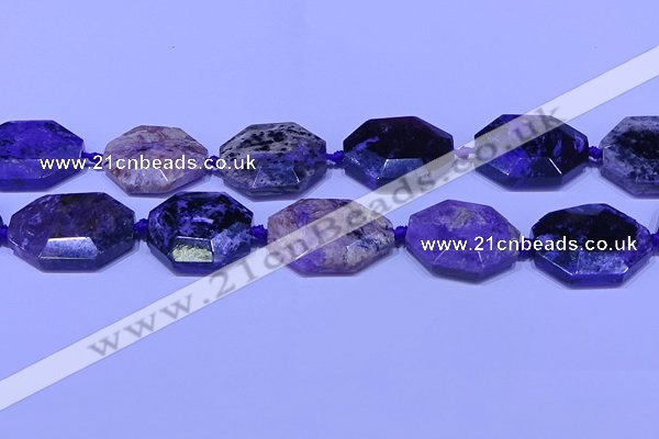 CNG7516 15.5 inches 25*35mm - 30*40mm faceted freeform charoite beads