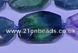 CNG7521 15.5 inches 18*25mm - 25*35mm faceted freeform fluorite beads