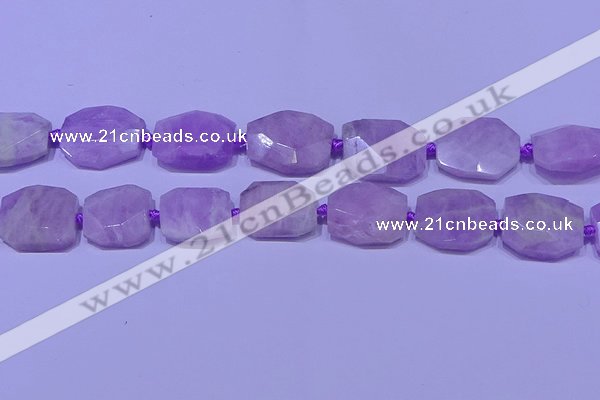 CNG7523 15.5 inches 18*25mm - 25*35mm faceted freeform kunzite beads