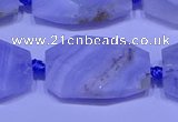 CNG7526 18*25mm - 25*35mm faceted freeform blue lace agate beads