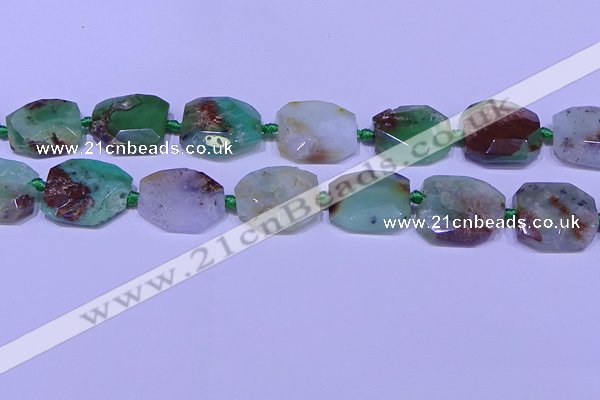 CNG7529 18*25mm - 25*35mm faceted freeform australia chrysoprase beads