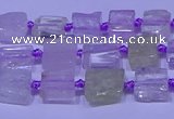 CNG7540 15.5 inches 6*8mm - 10*12mm freeform kunzite beads