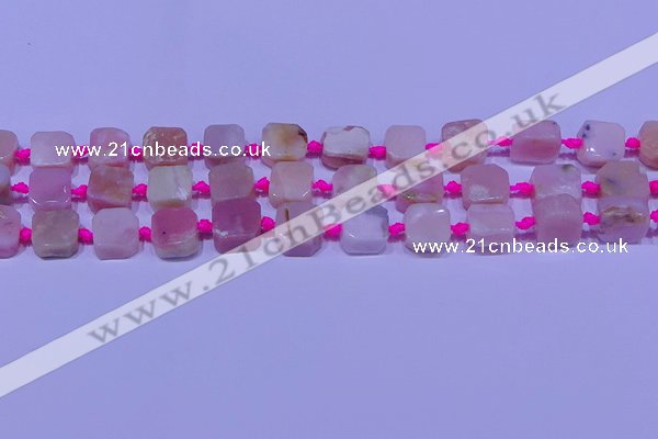 CNG7554 15.5 inches 11*12mm - 12*13mm freeform pink opal beads