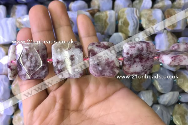 CNG7565 18*25mm - 20*28mm faceted freeform pink tourmaline beads