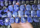 CNG7567 18*25mm - 20*28mm faceted freeform blue aventurine beads