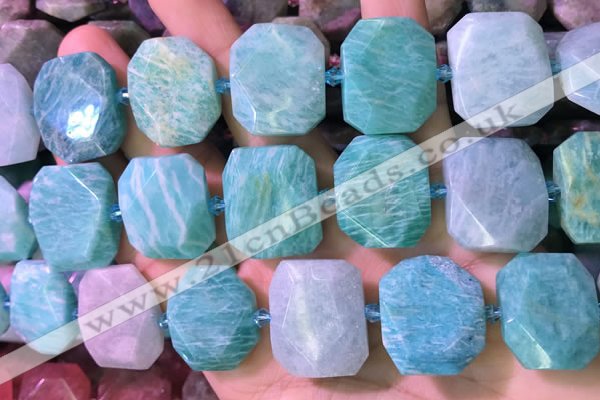 CNG7580 15.5 inches 18*25mm - 20*28mm faceted freeform amazonite beads