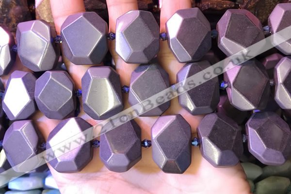 CNG7583 15.5 inches 15*20mm - 18*25mm faceted freeform hematite beads