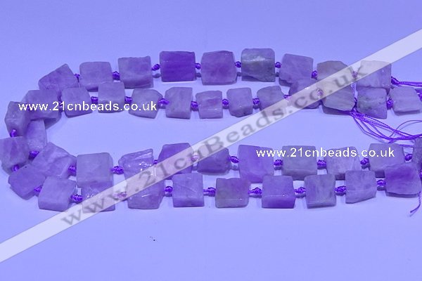 CNG7600 15.5 inches 10*12mm - 12*14mm freeform kunzite beads