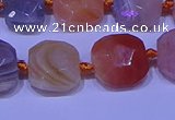 CNG7620 12*14mm - 13*15mm faceted freeform red botswana agate beads