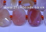 CNG7622 13*18mm - 15*20mm faceted freeform red botswana agate beads