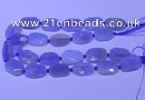 CNG7623 20*30mm - 22*32mm faceted freeform blue chalcedony beads