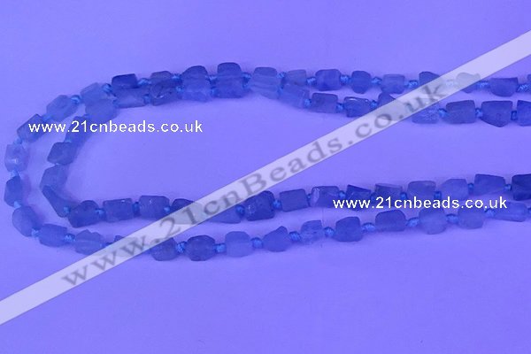 CNG7631 15.5 inches 6*8mm - 8*10mm nuggets aquamarine beads